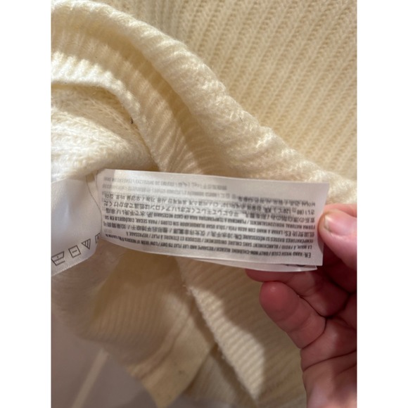 Abercrombie Fitch Cream Knit Cardigan Pearl Buttons Cropped Sweater Women - Picture 10 of 12